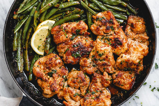 Lemon Garlic Butter Chicken and Green Beans Skillet