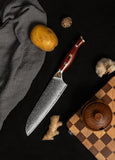 FUJUNI HF Series Damascus Steel 7"Santoku Knife