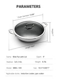 FUJUNI 14" Hybrid Non-stick Wok With Lid