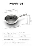 FUJUNI 12" Hybrid Non-stick Frying Pan With Lid