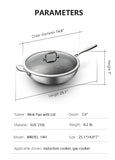 FUJUNI 14" Hybrid Non-stick Wok With Lid